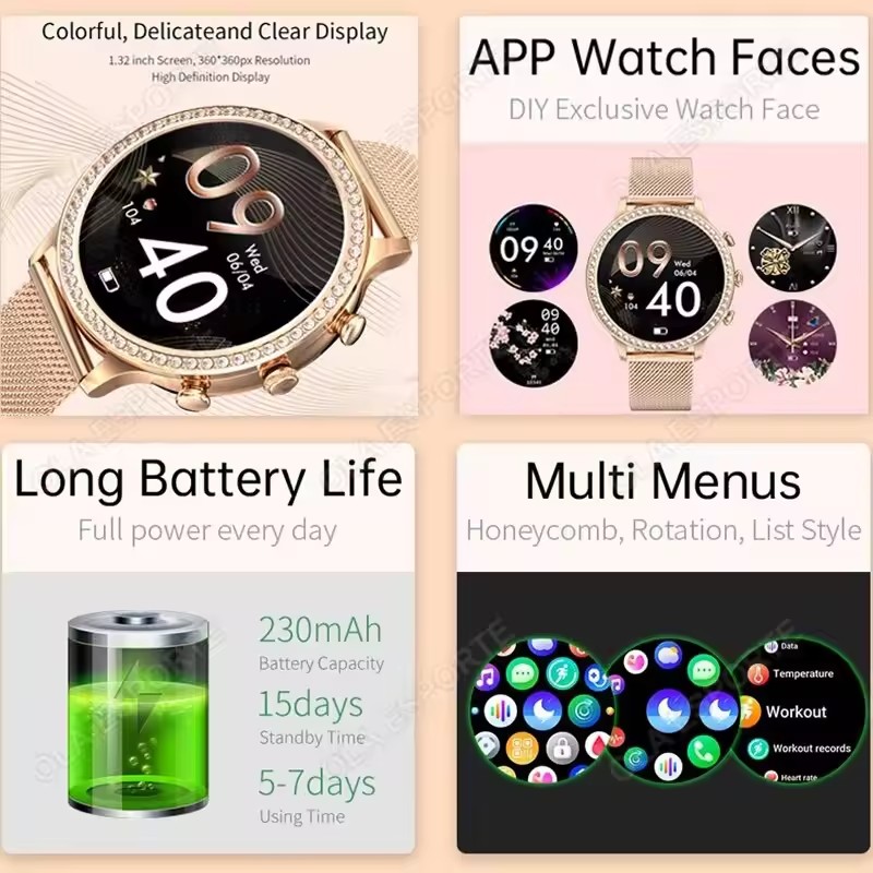 Elegante Damen-Smartwatch mit  – Watches Ladies Smartwatch Bewertung und Preis